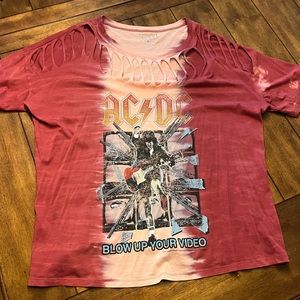 AC/DC Cutout Tie-Dye Shirt - Torrid